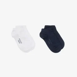 Blue & White Cotton Trainer Socks (2 Pack)