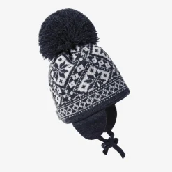 Blue Alice Knitted Large Pom-Pom Beanie