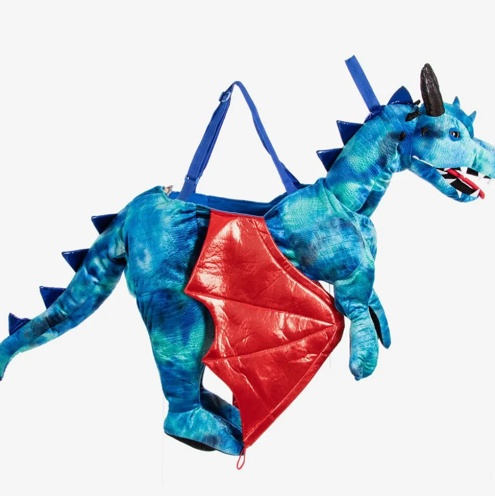 Blue & Green Dragon Costume with Red Wings