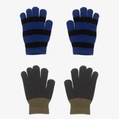 Blue & Green Knitted Gloves (2 Pack)