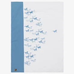 Blue & White Cotton Padded Blanket (88cm)