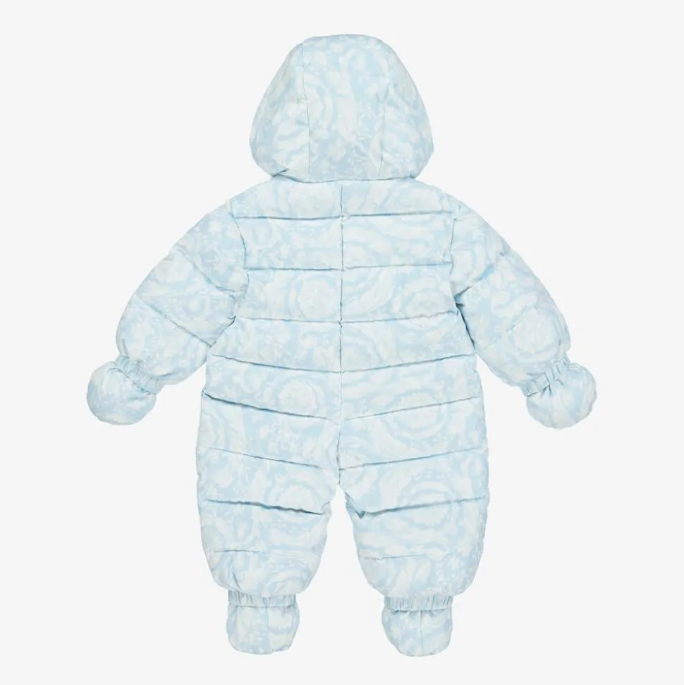 Blue Barocco Down Baby Snowsuit