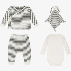 Blue Breton Stripe Organic Trouser Set