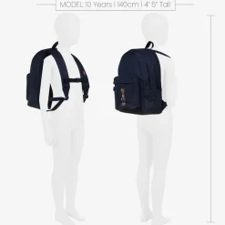 Blue Canvas Polo Bear Backpack (44cm)