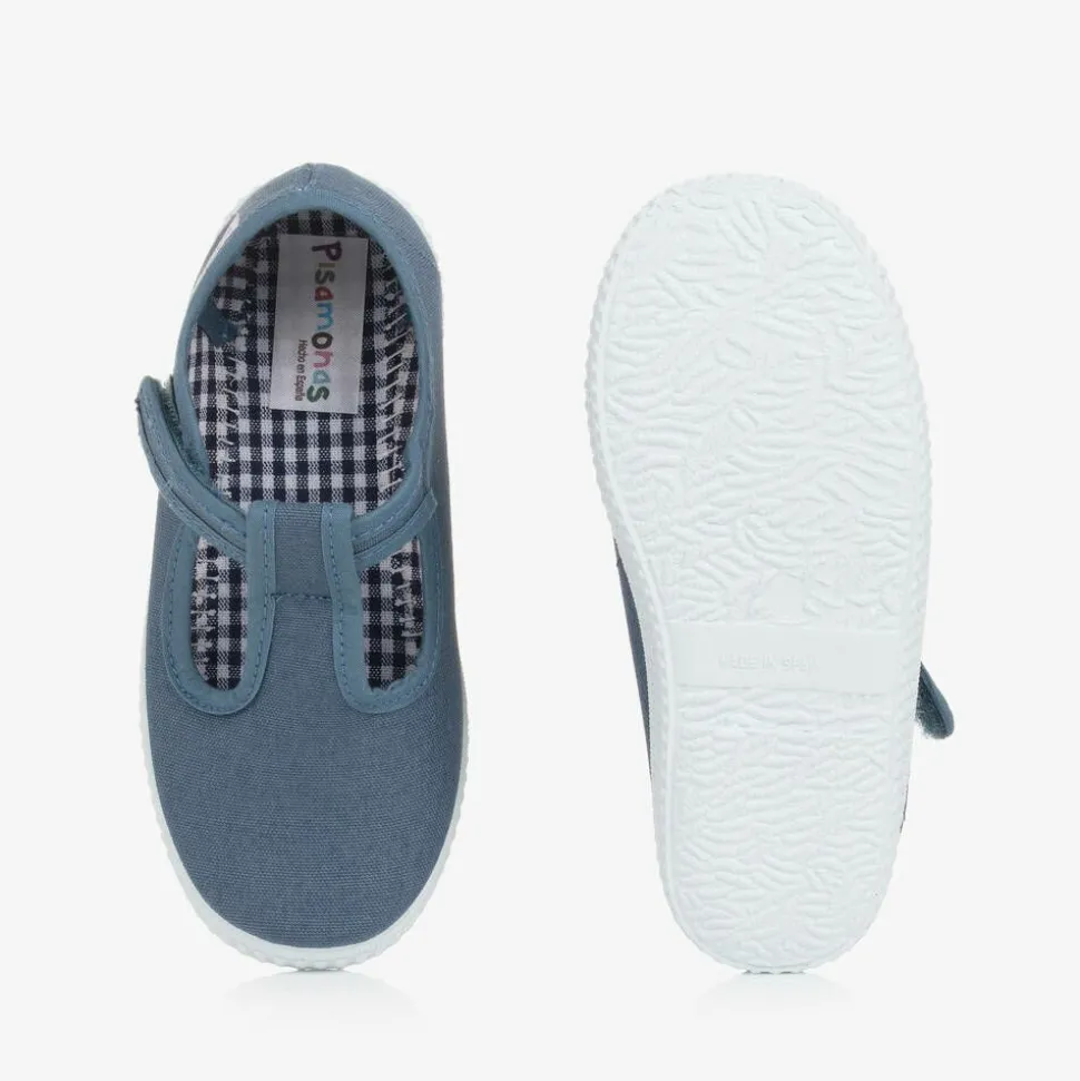 Blue Canvas T-Bar Shoes
