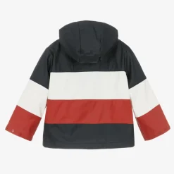 Blue Colourblock Hooded Jacket