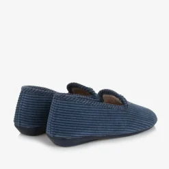 Blue Corduroy Slippers