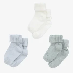Blue Cotton Baby Socks (3 Pack)