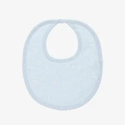 Blue Cotton Crescent Moonlight Baby Bib