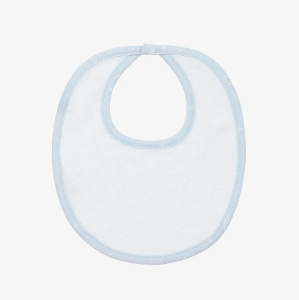 Blue Cotton Crescent Moonlight Baby Bib