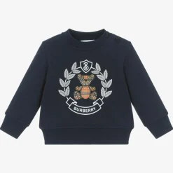Blue Cotton Crest Baby Sweatshirt