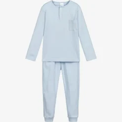Blue Cotton Jersey Pyjamas
