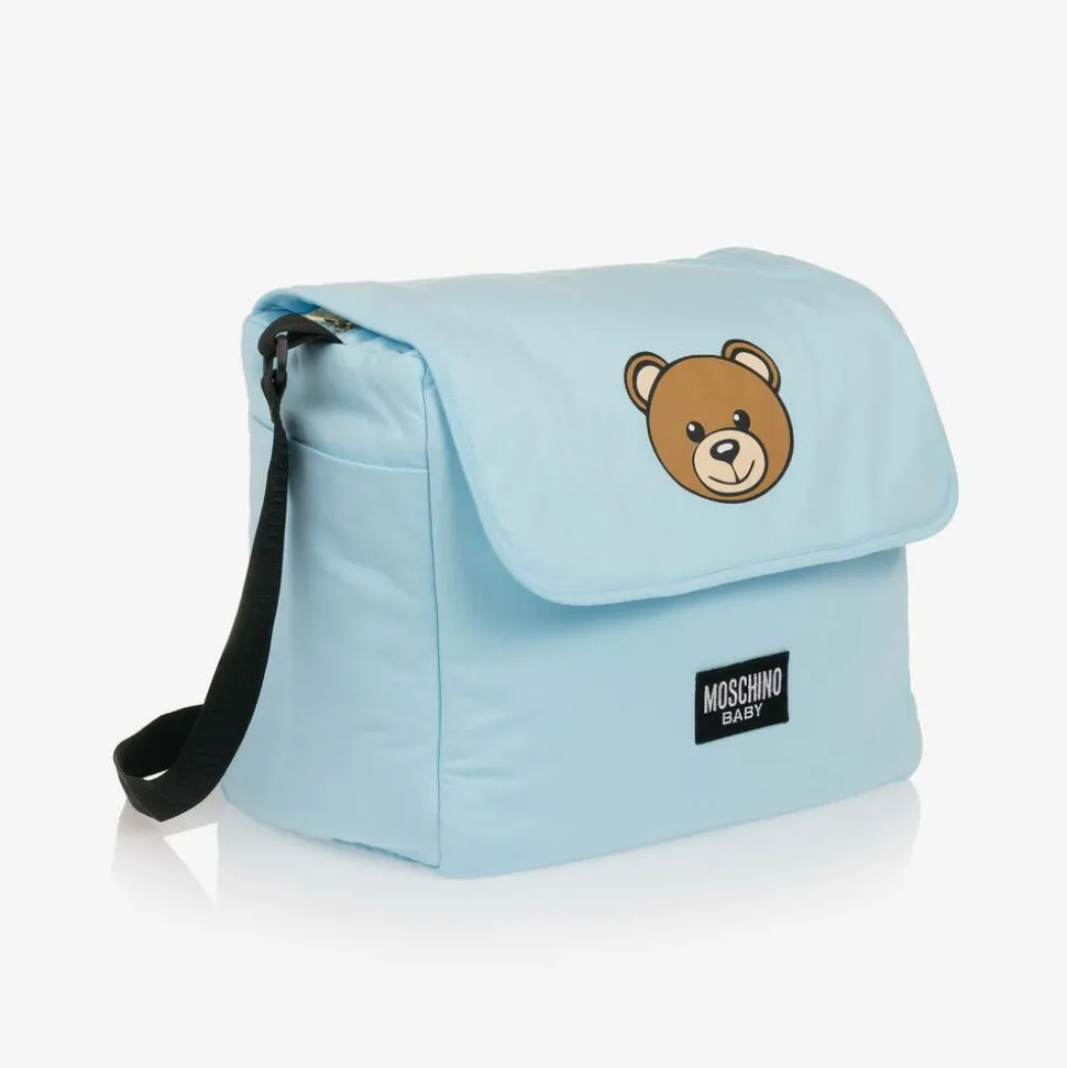 Blue Cotton Teddy Bear Changing Bag (49cm)