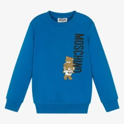 Blue Cotton Teddy Bear Sweatshirt