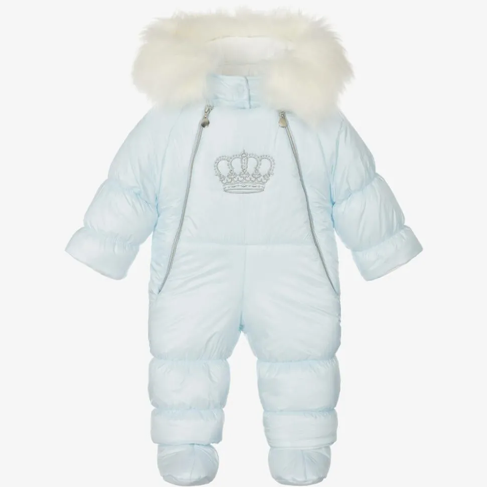 Blue Crown Baby Snowsuit
