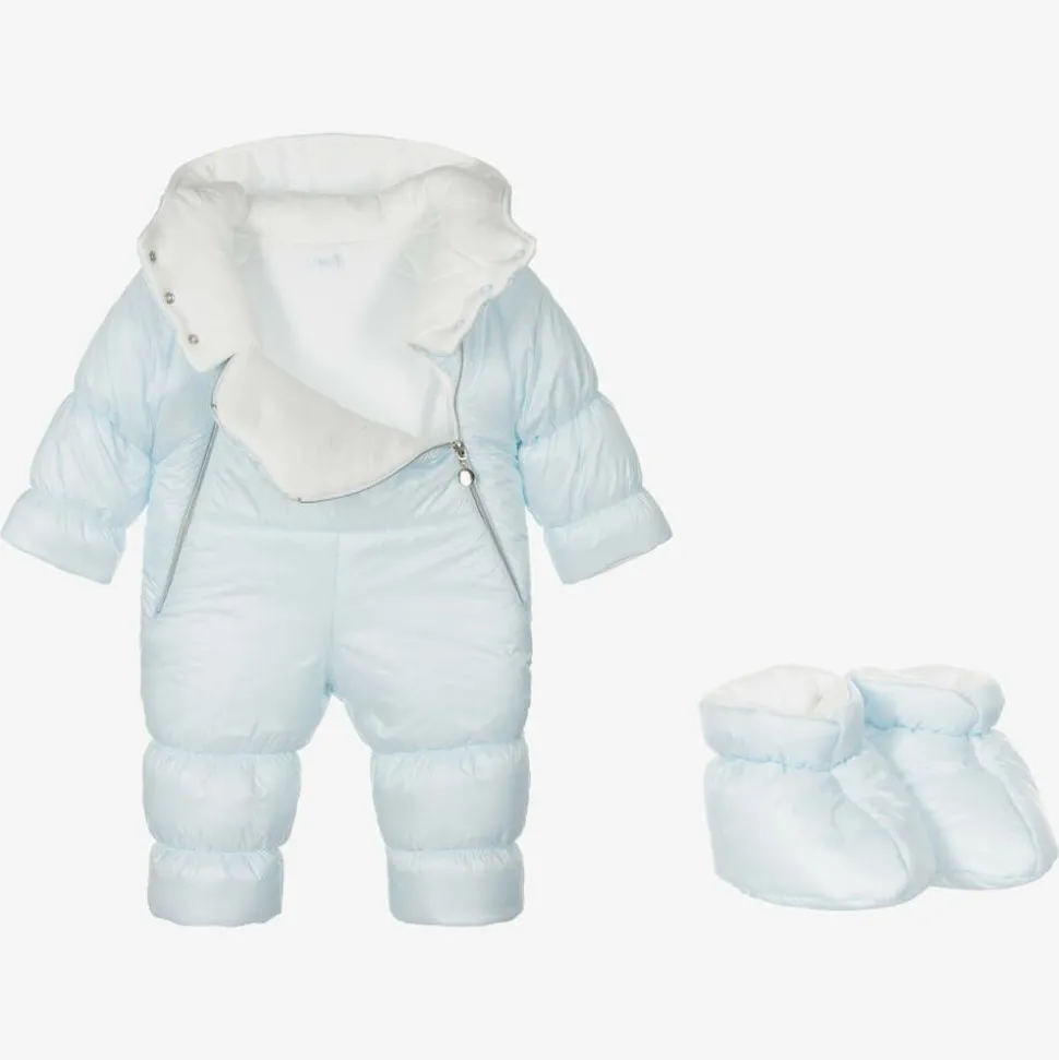 Blue Crown Baby Snowsuit