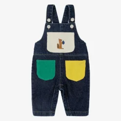Blue Denim Colourblock Dungarees
