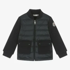 Blue Down Padded Cotton Baby Zip-Up Top