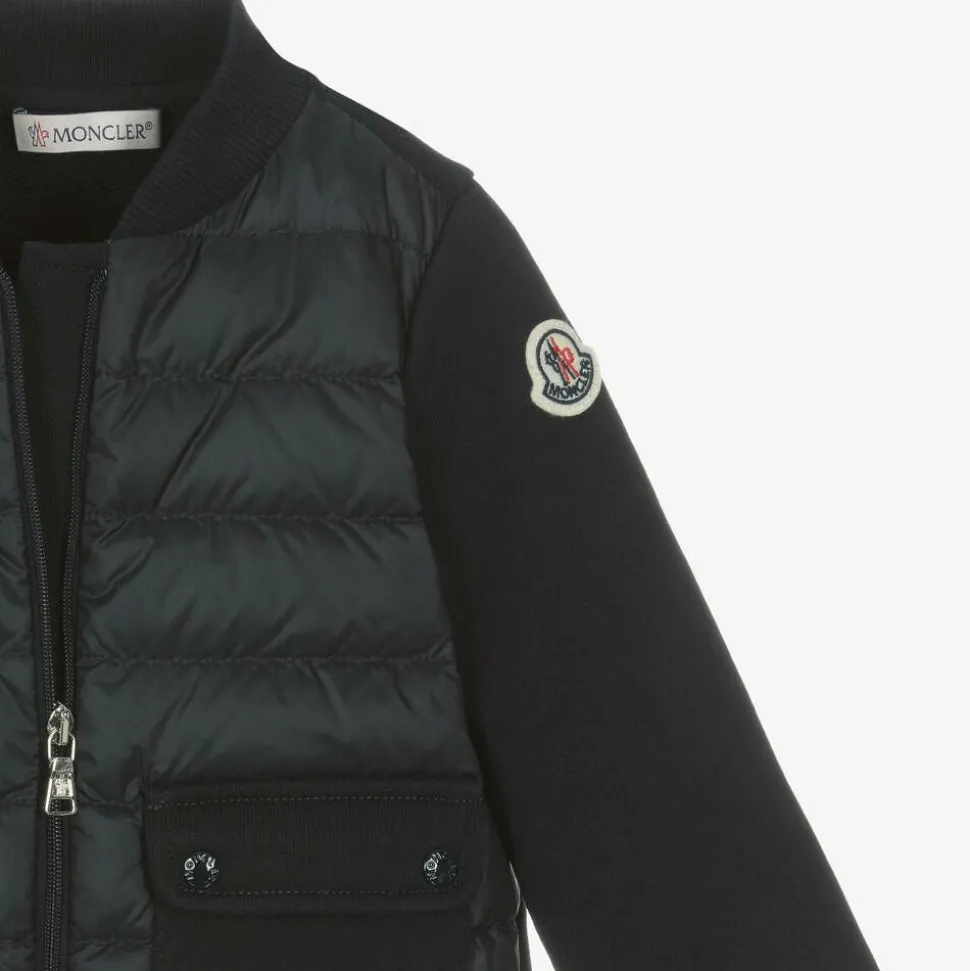 Blue Down Padded Cotton Baby Zip-Up Top