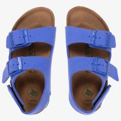 Blue Faux Leather Sandals