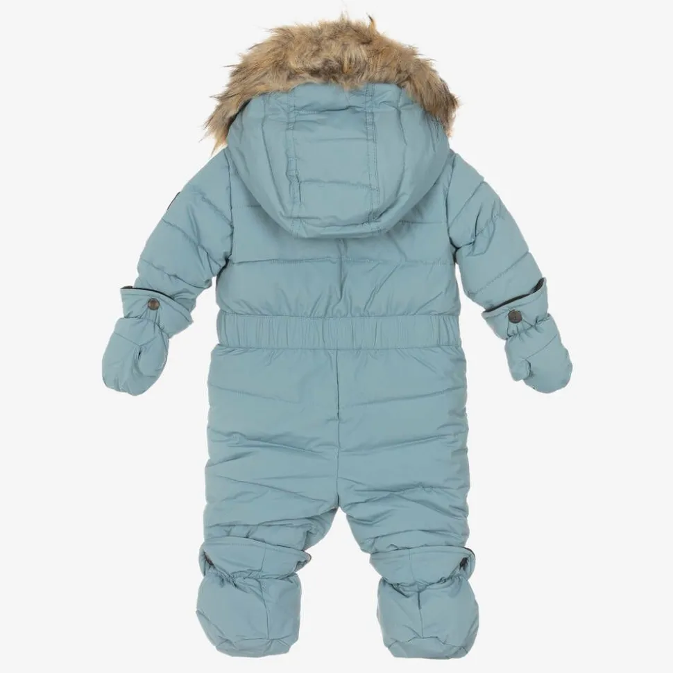 Blue Hooded Baby Snowsuit