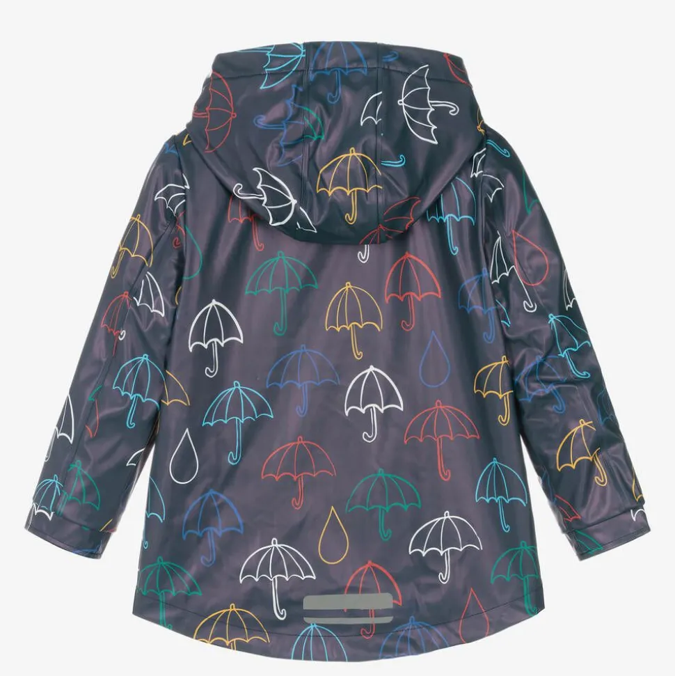 Blue Hooded Waterproof Umbrella Raincoat