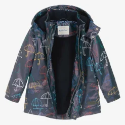 Blue Hooded Waterproof Umbrella Raincoat