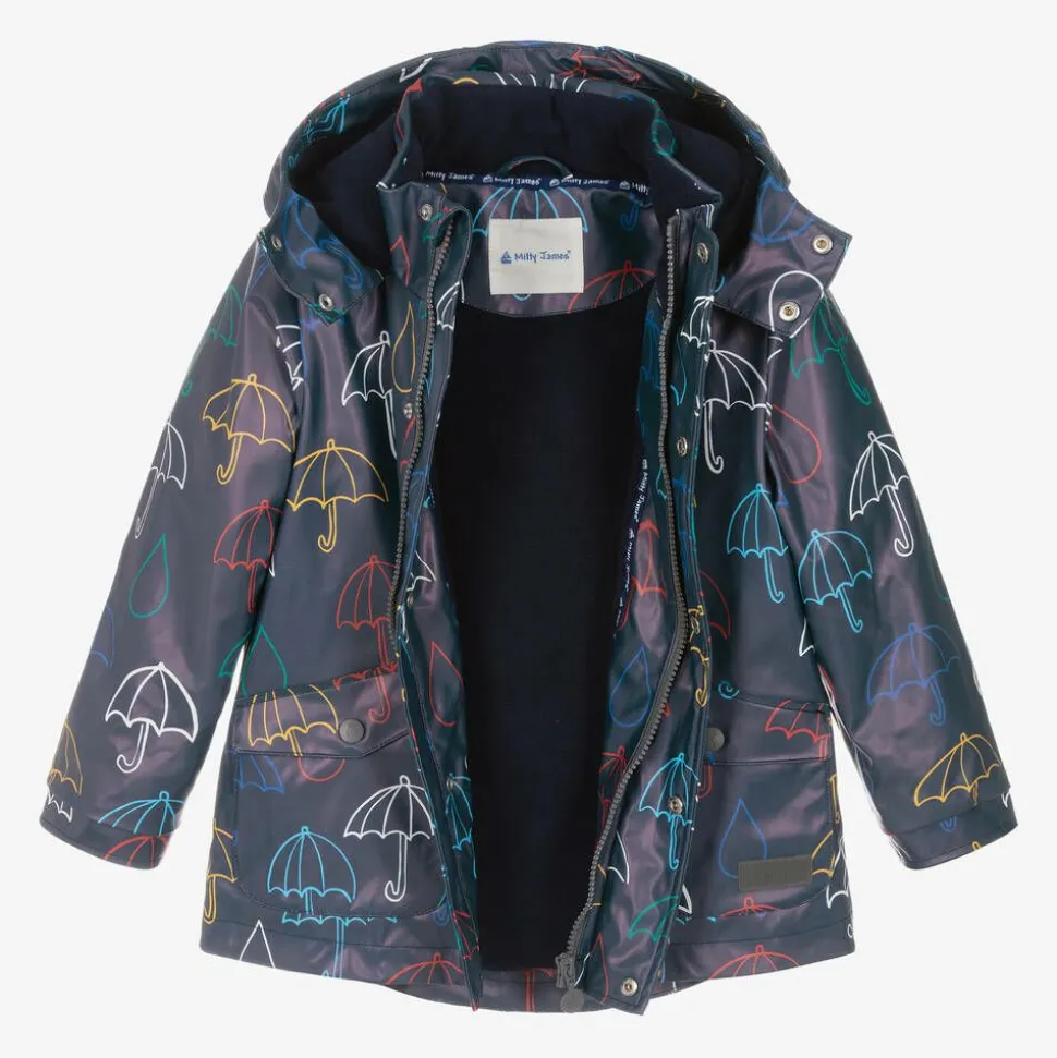 Blue Hooded Waterproof Umbrella Raincoat