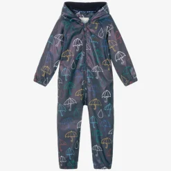 Blue Hooded Waterproof Umbrella Rainsuit