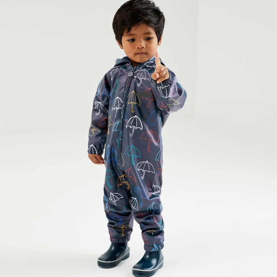 Blue Hooded Waterproof Umbrella Rainsuit