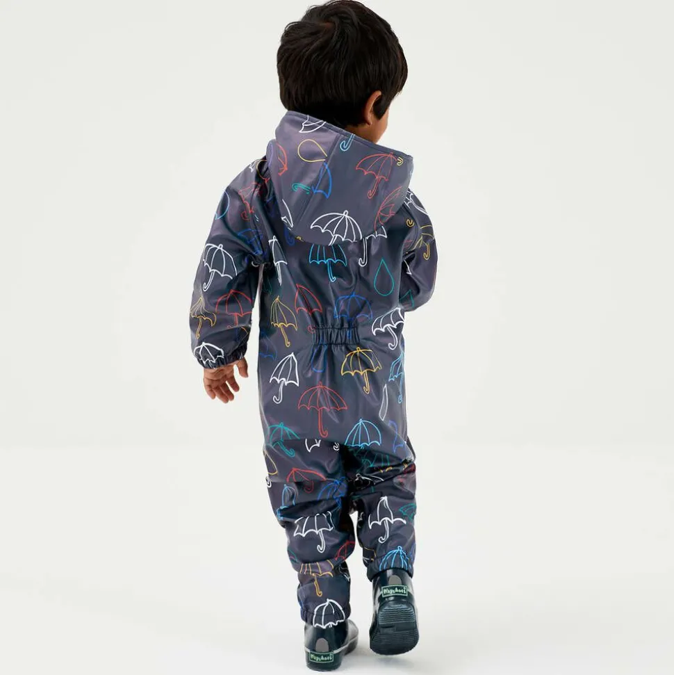 Blue Hooded Waterproof Umbrella Rainsuit