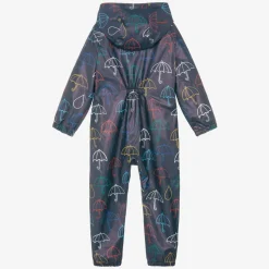 Blue Hooded Waterproof Umbrella Rainsuit