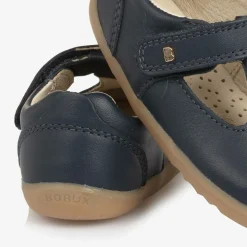Blue Leather First Walker Shoes
