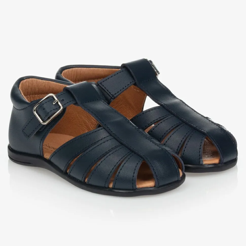 Blue Leather Sandals