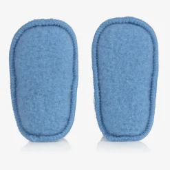 Blue Merino Wool Baby Booties