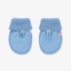 Blue Merino Wool Mittens