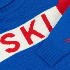 Blue Merino Wool Roll Neck Sweater