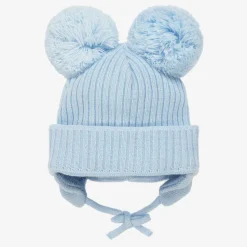 Blue Minnie Double Pom-Pom Hat