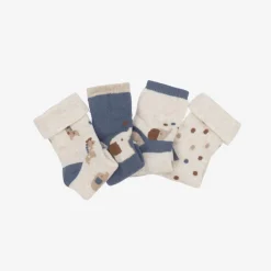 Blue Organic Cotton Baby Socks (4 Pack)