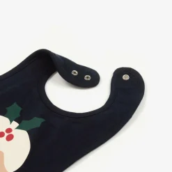 Blue Organic Cotton Festive Motif Bib