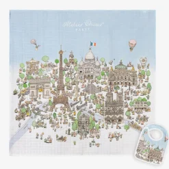 Blue Organic Cotton Swaddle & Bib Set