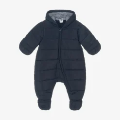 Blue Padded Baby Snowsuit