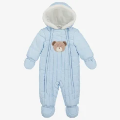 Blue Padded Baby Snowsuit