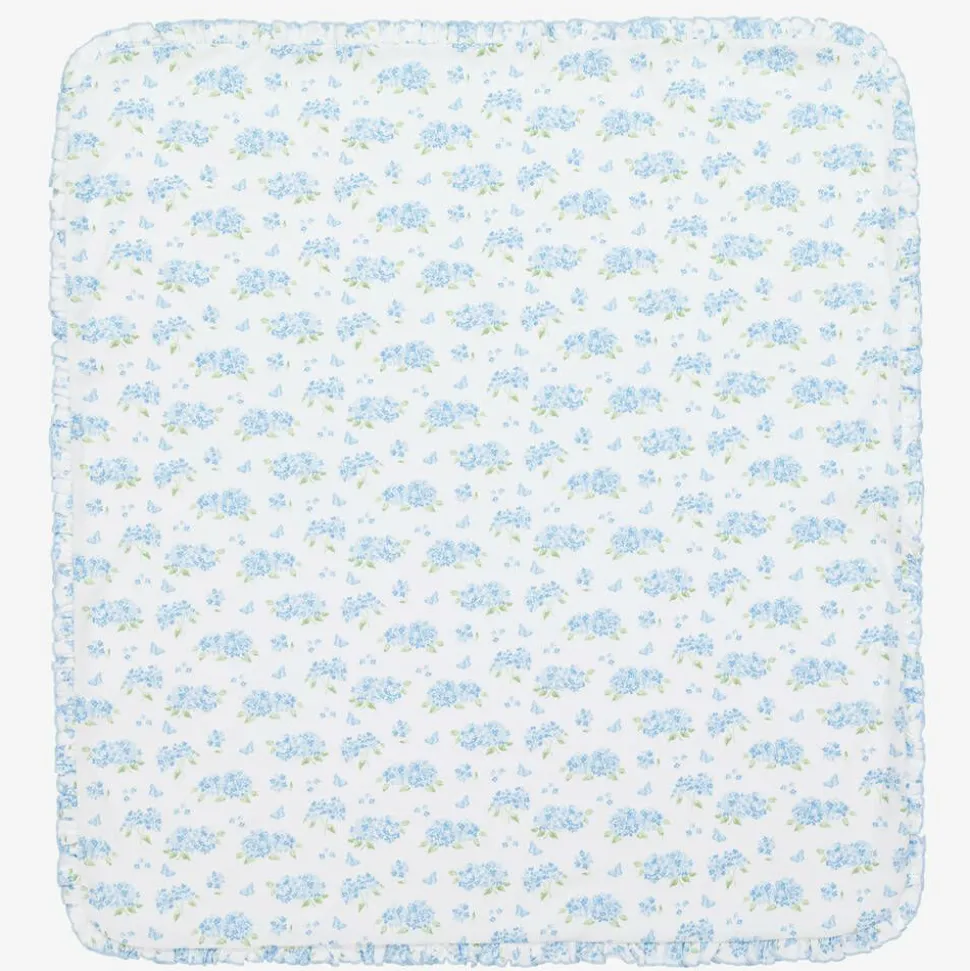 Blue Pima Cotton Heavenly Hydrangeas Blanket (73cm)