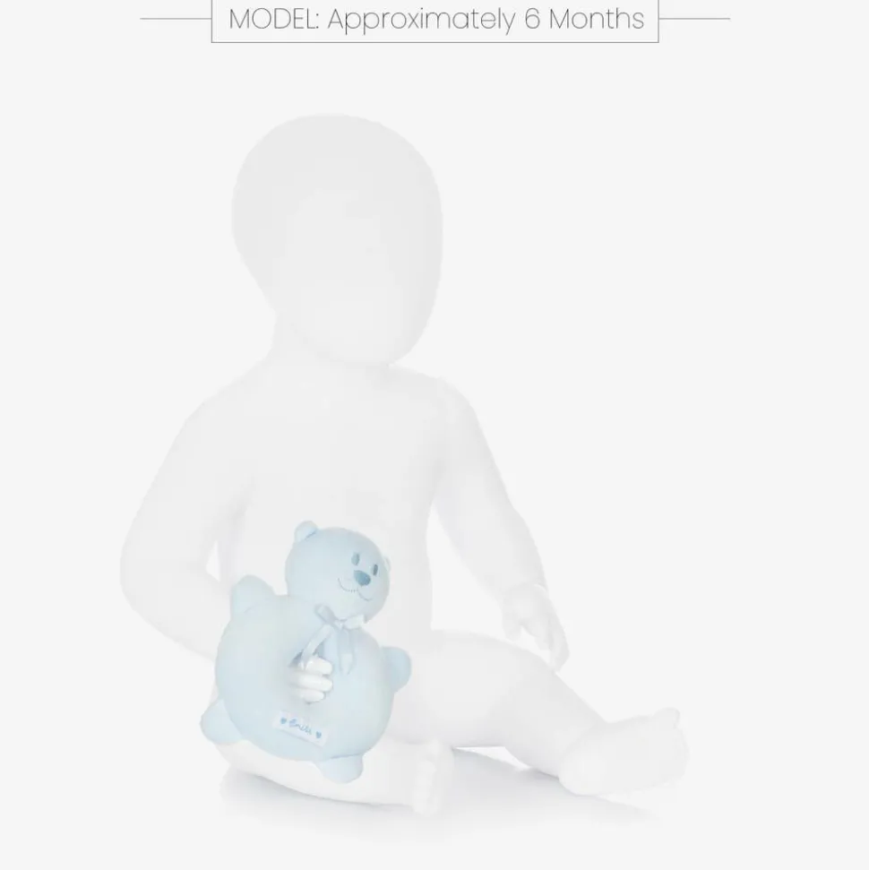 Blue Plush Bear Rattle Toy (14cm)