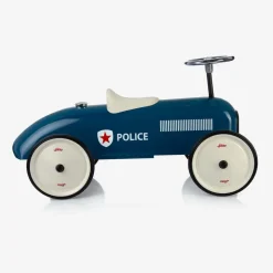 Blue Ride-On Vintage Police Car (75cm)
