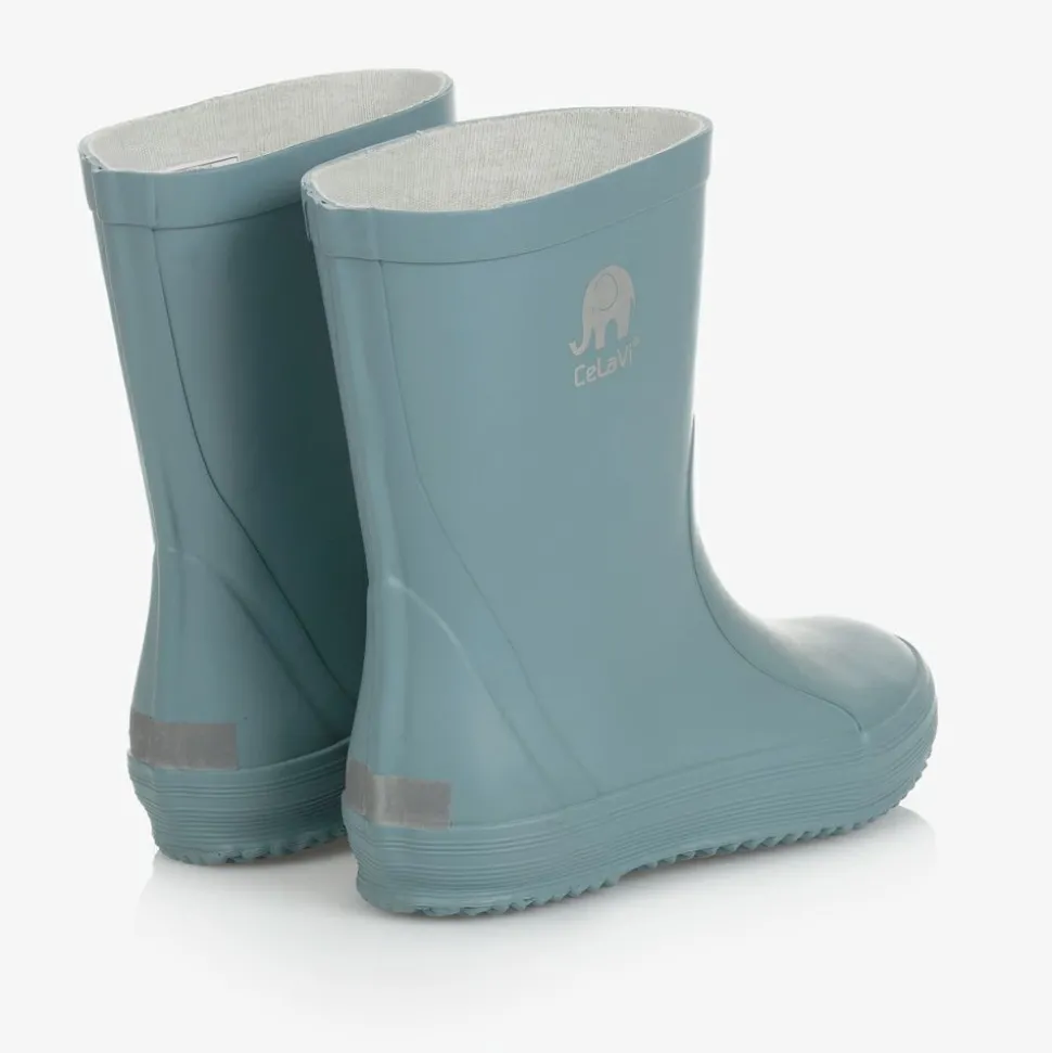Blue Rubber Rain Boots