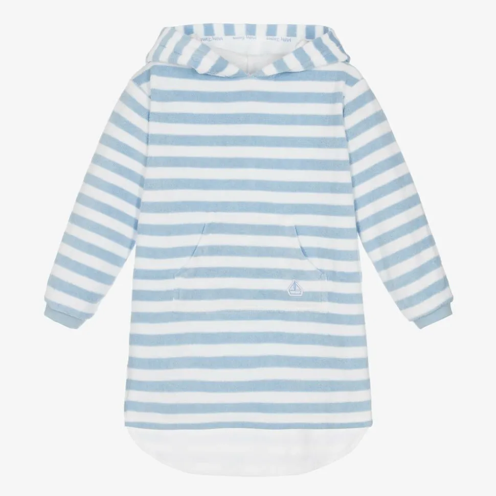 Blue Stripe Cotton Towelling Robe