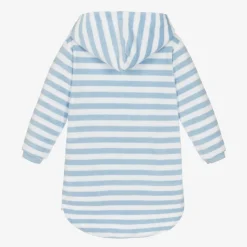 Blue Stripe Cotton Towelling Robe