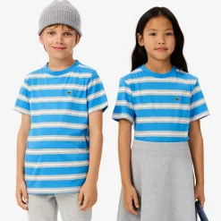 Blue Striped Cotton T-Shirt